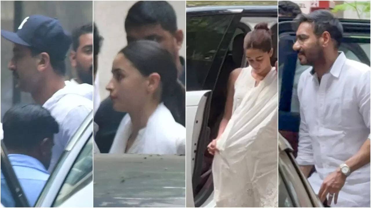 Ranbir, Alia, Ajay, and Ananya visit to Deol residence: Pics